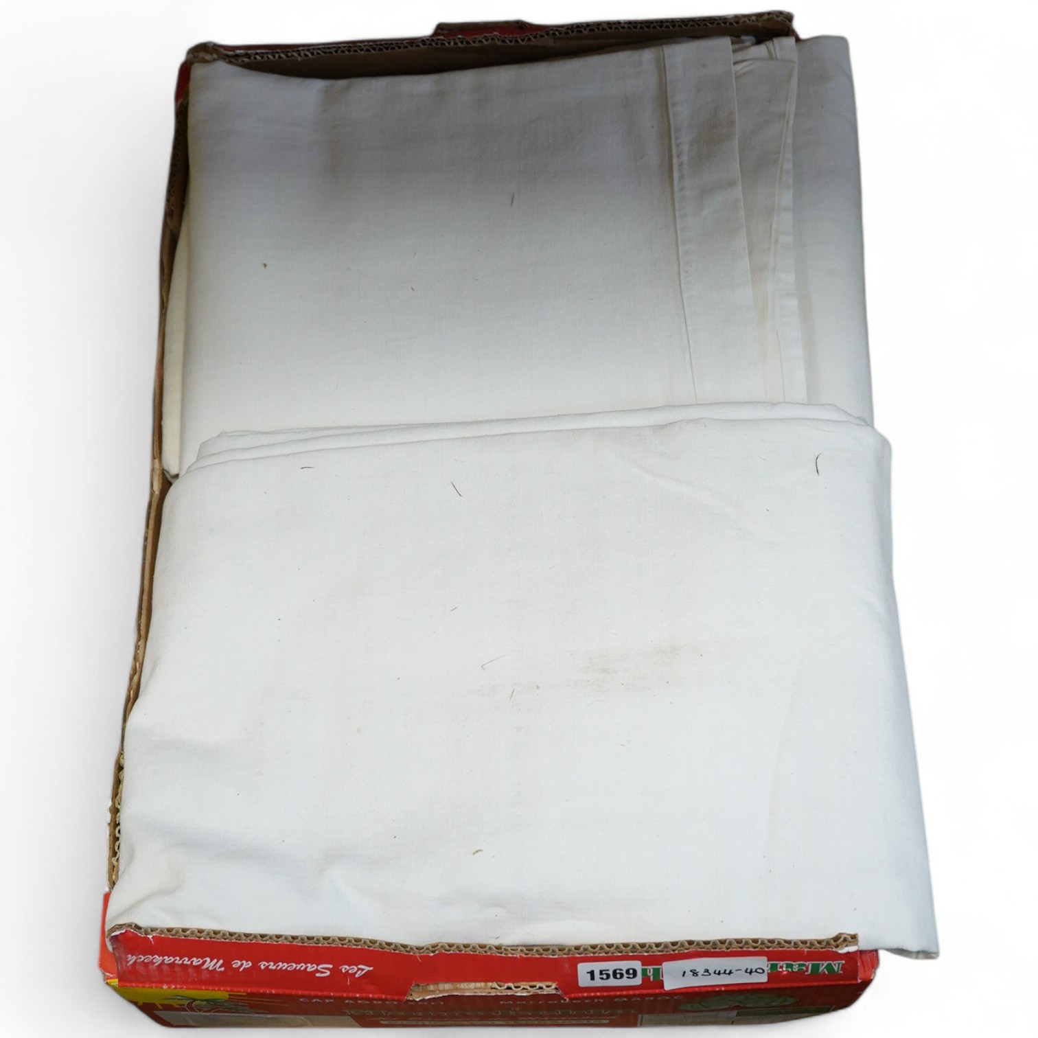 Six coarse plain French linen sheets